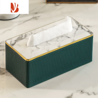 三维工匠抽纸盒家用客厅创意轻奢风2023新款桌面高级感餐桌餐巾纸巾盒 墨绿色罗马柱纸巾盒 大号