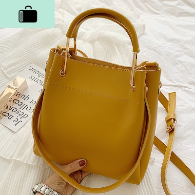 女2020夏天新款韩版手提包简约单肩斜挎包百搭女包水桶包NEW LAKE女斜挎包