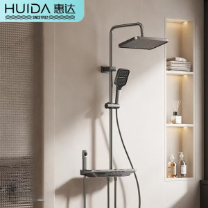 惠达(HUIDA)-HDY4X-TF25家用淋浴花洒大顶喷手持增压喷枪精铜主体多功能大岛台四功能全套