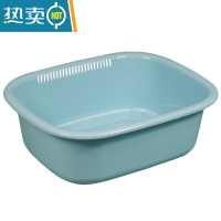 JING PING家用方盆加厚塑料沥水洗菜盆长方形洗衣盆洗脸盆大号厨房洗碗盆