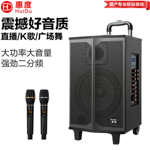 惠度(HuiDu)专业双数字直播OTG直播音箱立体环绕电视娱乐音响户外移动拉杆音箱