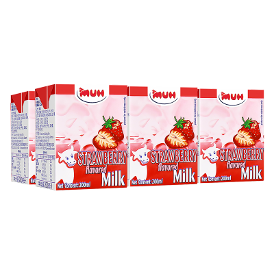 muh 甘蒂牧场 草莓味牛奶6连包 200ml*6盒 尝鲜装