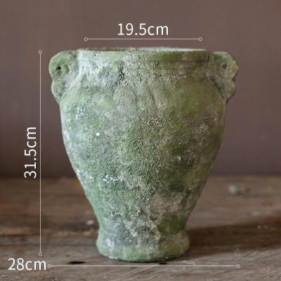 家柏饰(CORATED)手工陶罐粗陶花盆花瓶 多肉大口陶盆复古花器土陶红陶插干花 双耳花盆(大号) 大