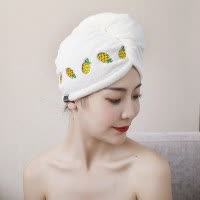 干发帽女强吸水擦洗头发速干帽浴帽可爱网红抖音长发包头毛巾 三维工匠 草莓白