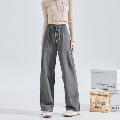 [3件8.5折144.4元,叠加优惠券]唐狮工装裤女秋冬新款加绒显瘦宽松阔腿裤降落伞裤爬山登山裤