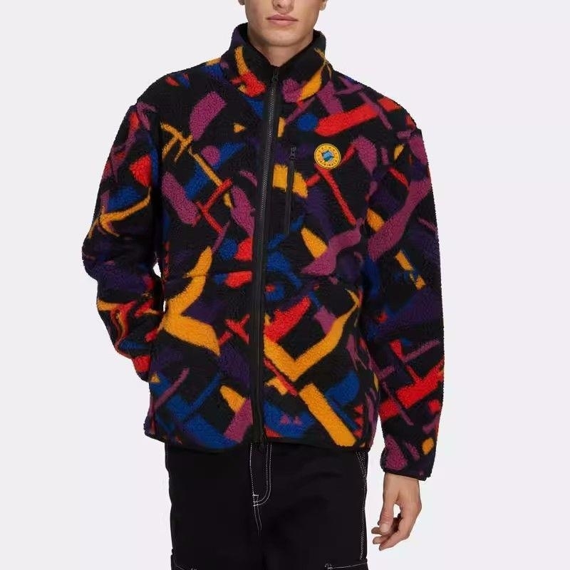 adidas/阿迪达斯外套男子保暖羊羔绒宽松休闲立领夹克 II8478 C