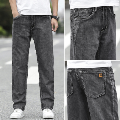 金盾(KINDON)高端浅色牛仔裤男夏季薄款潮牌宽松直筒2新款男士裤子春夏款胖子阔腿裤
