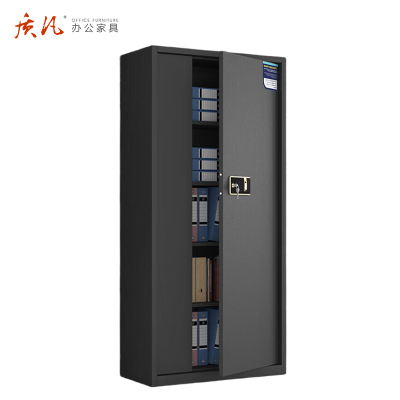 质凡 保密柜通体柜无抽黑色/电子指纹锁款 /ZF-BMG052/1850*420*900mm(厚度0.8mm)