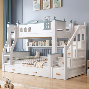 欧梵森 儿童床子母床现代简约上下床双层床实木高低床成人床大人床成年床多功能储物母子床上下铺木床双人床