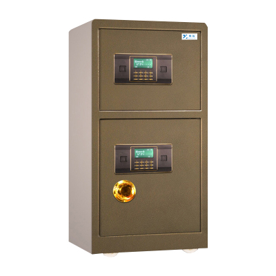 臻远全钢实心防盗保险柜 高120cm双门双层密码款古铜色