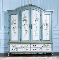 家具美式乡村实木四衣柜欧式23大衣橱卧室地中海田园风