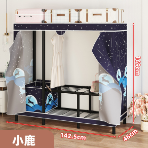 家时光免安装折叠布衣柜拉链全封闭防尘钢管加粗全钢架简易组装收纳柜子