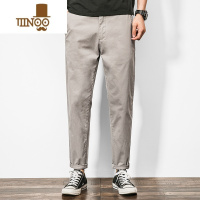 YANXU夏季休闲裤男直筒潮流百搭锥形裤修身小脚长裤夏天男装裤子潮