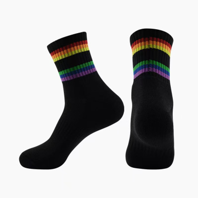 天富星 透气比赛训练运动袜子 减震 双