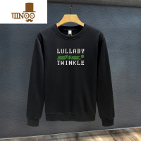 YANXU潮牌卫衣男2023年新款圆领无帽长袖秋款男士宽松大码青年衣服