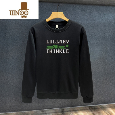 YANXU潮牌卫衣男2023年新款圆领无帽长袖秋款男士宽松大码青年衣服