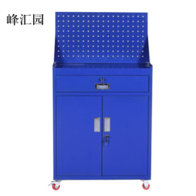峰汇园工具柜加厚铁皮储物柜工厂车间用带抽屉汽修多功能收纳柜蓝色一斗小柜含轮子
