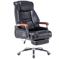 锦北 老板椅升降座椅电脑椅可躺办公椅旋转商务椅 头层牛皮+搁脚