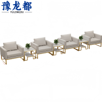 豫龙都沙发组合4人+3方几套