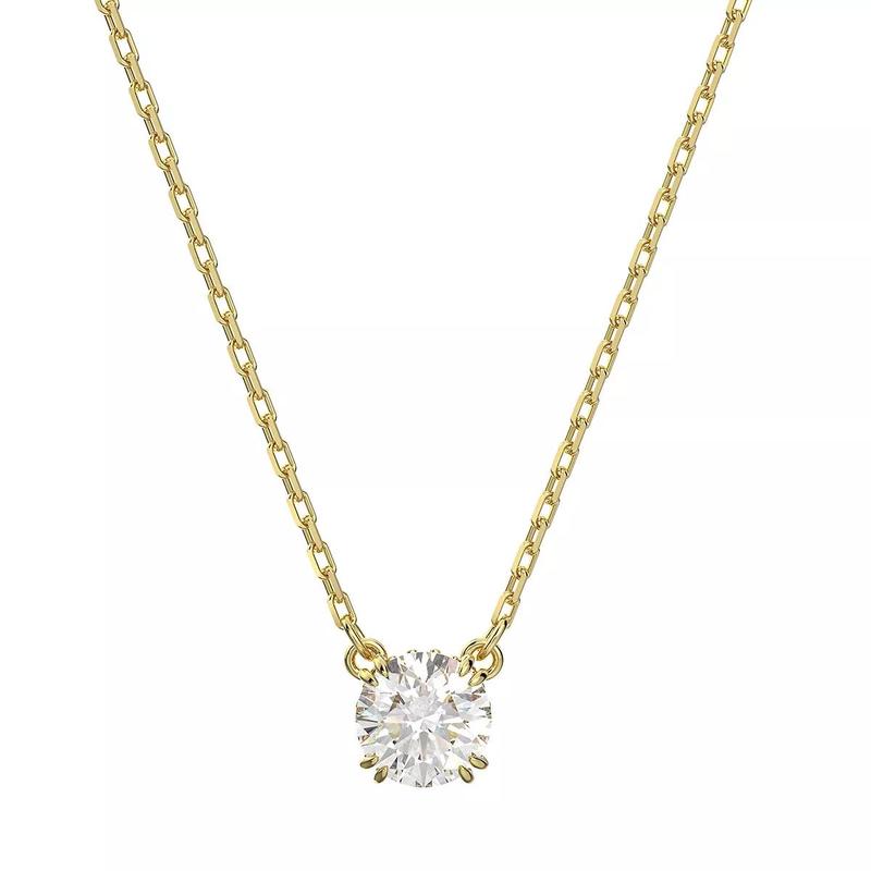 施华洛世奇(SWAROVSKI)女士金 Tone 链条白锆石水晶吊坠项链时尚