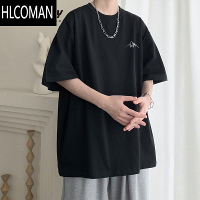 HLCOMAN短袖t恤男款夏季潮牌宽松半袖青少年上衣服男生美式潮流体恤