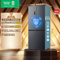 容声466升十字四开门超薄冰箱一级能效节能风冷无霜双变频抗菌净味大容量BCD-466E30CNLAD