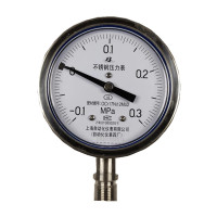 上自仪不锈钢压力表/ 隔膜/耐震式Y-100BF 接口M20×1.5 量程-0.1-0.3Mpa带三色环