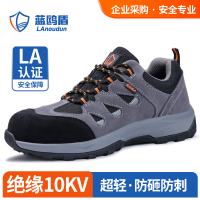 蓝鸥盾劳保鞋男舒适绝缘防滑玻纤头防砸防刺穿安全功能鞋D206GY