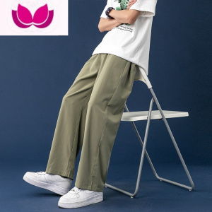 七斓黑色裤子男款夏季潮牌痞帅大码阔腿宽松直筒西裤韩版潮流休闲长裤