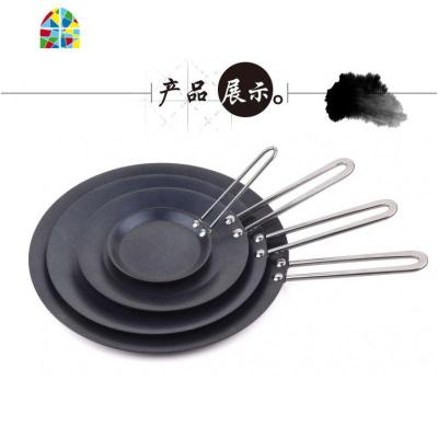 12cm蛋饺皮煎锅不粘沾锅迷你煎蛋锅平底锅蛋饺锅电磁炉 FENGHOU 加厚黑柄柄4寸送油刷