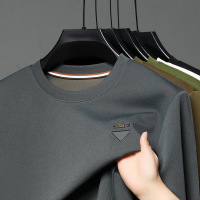 圆领印花卫衣男春秋季新款休闲时尚透气男士长袖T恤