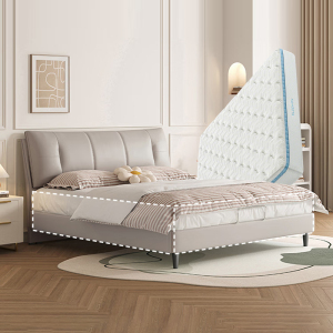 喜临门 尼亚pro+云朗pro 真皮艺大双人床主次卧室现代简约尼亚pro[床架] +云朗pro床垫