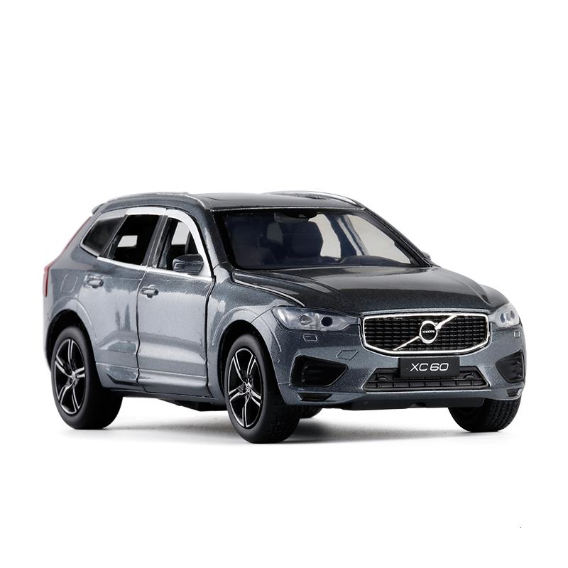 1/32仿真volvo沃尔沃xc60越野六开金属声光回力合金车模玩具 深灰色