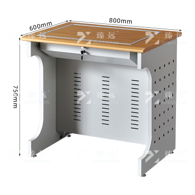 臻远ZY4012416隐藏式翻转电脑桌培训桌教室机房多媒体学习桌办公桌B款单人位