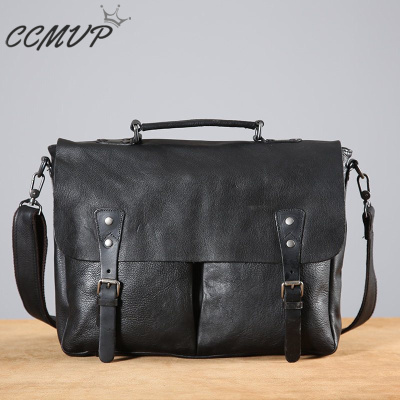 CCMVP品牌自营质量保证-CCMVP休闲品牌定制手工男单肩斜跨邮差牛皮休闲复古潮手提剑桥