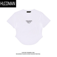 HLCOMAN朝南工作室 一长一短情侣装简约短袖T恤男女夏季半袖体恤上衣