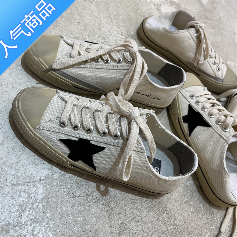 suntek做旧帆布脏脏鞋小白鞋女2023春夏新款星星复古休闲平底板鞋小脏