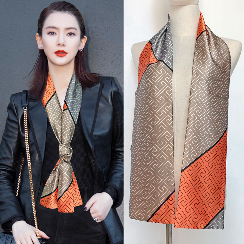 盛世尼曼丝巾小长条女百搭西装春秋洋气时尚方巾薄款脖子装饰气质韩国
