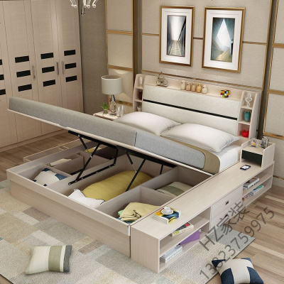 8米双人床主卧婚气动高箱板式床1.5欧因