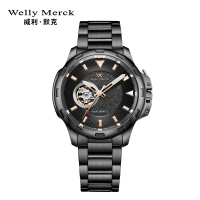 welly merck威利默克手表男新款自动机械表品牌正品防水时尚男表冒险家系列镂空腕表WM038M