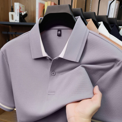 竹纤维锦氨高端男士polo衫2026夏季新款冰丝短袖翻领透气T恤男