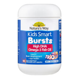 佳思敏(Nature's Way)儿童水果味三色鱼油/深海鱼油胶囊180粒/瓶装 爆浆鱼油呵护脑眼DHA 香港保税随机发