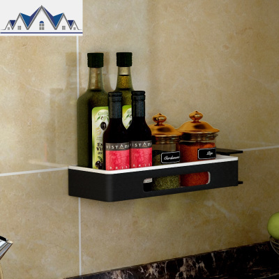 厨房置物架油盐酱醋调料瓶调味收纳架家用壁挂式墙上免打孔多功能 三维工匠