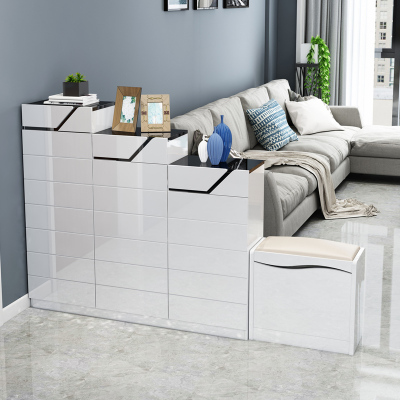 森美人入户家用客厅玄关柜进鞋柜简约现代超薄烤漆隔断柜大容量厅柜