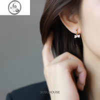 JiMi小巧蝴蝶结耳环夹款无耳洞女高级感蚊香盘耳夹法式气质日常耳饰夏