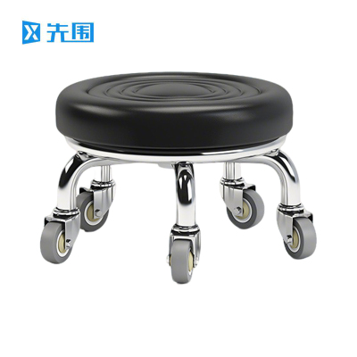 先围 静音滑轮矮凳 40*22cm-水波黑 个