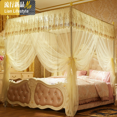 蚊帐新款落地支架1.2/1.5/1.8m床x2米2.2x2.0m床双人家用加密加厚 三维工匠