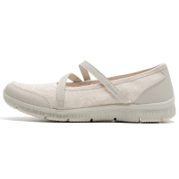 斯凯奇女鞋新款玛丽珍休闲鞋一脚穿蕾丝网布运动鞋100366-NAT ZP