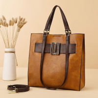 新款欧美复古女式手提包高级感通勤托特大包单肩女包厂家