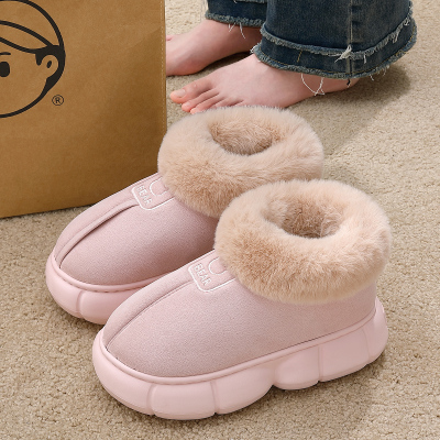 高帮棉拖鞋女款2025新款冬季外穿防滑加厚增高毛绒保暖棉鞋冬天